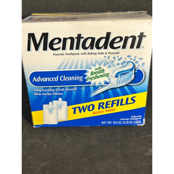 NOS VTG Mentadent Advanced Cleaning Refills; 2 ct.; 2004; Discontinued; no base - Picture 1 of 6